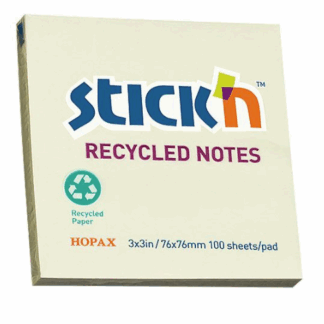HÄFTIS STICK'N RECYCLED 76X76MM GUL 12ST/FP