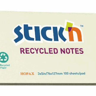 HÄFTIS STICK'N RECYCLED 76X127MM GUL 12ST/FP