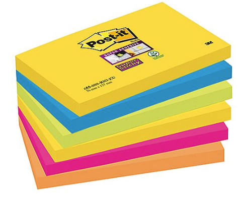 POST-IT SUPER STICKY 6556RIO 76X127MM RIO DE JANEIRO 6ST/FP