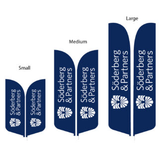 Beachflagga Dubbelsidig Mörkblå